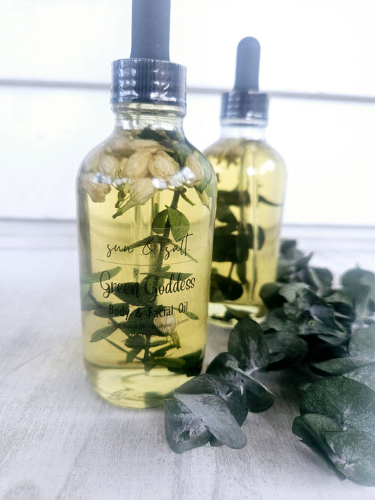 Green Goddess Body & Facial Oil - Almond Infused Oil